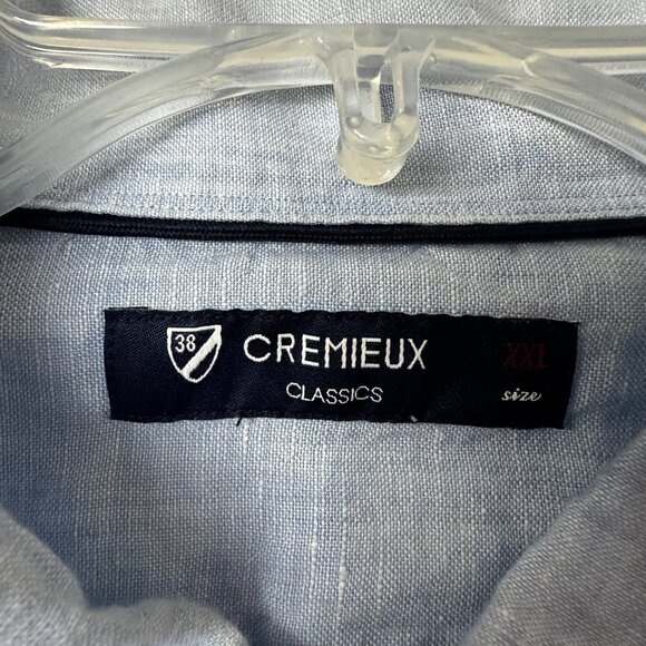 Daniel Cremieux classics shirt sz 2XL XXL 100% linen button up down baby blue - Picture 3 of 4
